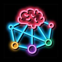 neuromarketing brain neon glow icon illustration vector