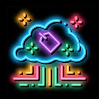 label in internet cloud neon glow icon illustration vector