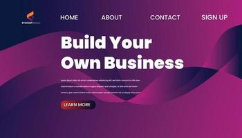 Abstract Background Website Landing Page free Vector build your own business