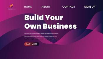 Abstract Background Website Landing Page free Vector build your own business