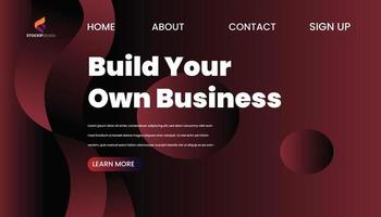 vector libre de la página de inicio del sitio web de fondo abstracto construye tu propio negocio