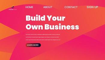 Abstract Background Website Landing Page free Vector build your own business