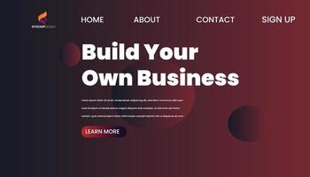 Abstract Background Website Landing Page free Vector build your own business