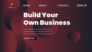 Abstract Background Website Landing Page free Vector build your own business