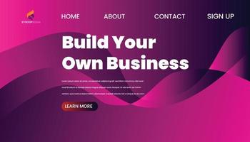 Abstract Background Website Landing Page free Vector build your own business