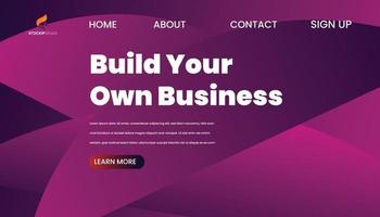 Abstract Background Website Landing Page free Vector build your own business