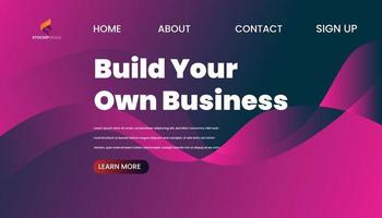 Abstract Background Website Landing Page free Vector build your own business