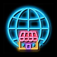 worldwide franchise neon glow icon illustration vector