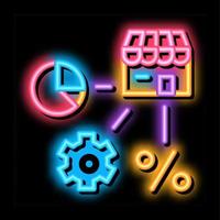 franchise infographic mechanical gear percent neon glow icon illustration vector