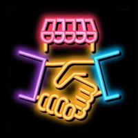 franchise handshake neon glow icon illustration vector