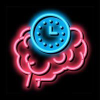 ilustración de icono de brillo de neón de tiempo de reacción cerebral vector