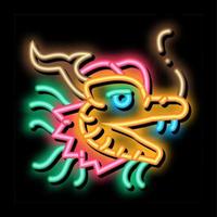 mask of chinese dragon neon glow icon illustration vector