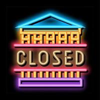 closed amusement park neon glow icon illustration vector
