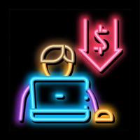 low working capacity neon glow icon illustration vector