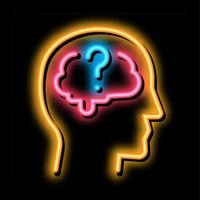 brain question mark neon glow icon illustration vector