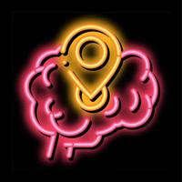 dementia brain location gps sign neon glow icon illustration vector