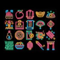 Chinese New Year Feast neon glow icon illustration vector