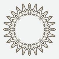 free decorative round frame for design with floral ornament. Circle frame. Template for printing postcards, invitations, books, for textiles, engraving, wooden furniture, forging. Vector