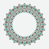 free decorative round frame for design with floral ornament. Circle frame. Template for printing postcards, invitations, books, for textiles, engraving, wooden furniture, forging. Vector