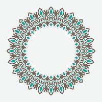 free decorative round frame for design with floral ornament. Circle frame. Template for printing postcards, invitations, books, for textiles, engraving, wooden furniture, forging. Vector