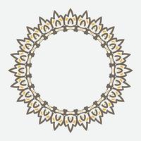 free decorative round frame for design with floral ornament. Circle frame. Template for printing postcards, invitations, books, for textiles, engraving, wooden furniture, forging. Vector