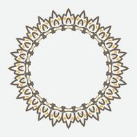 free decorative round frame for design with floral ornament. Circle frame. Template for printing postcards, invitations, books, for textiles, engraving, wooden furniture, forging. Vector