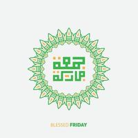 caligrafía árabe libre juma'a mubaraka. tarjeta de felicitación del fin de semana en el mundo musulmán, que sea un bendito viernes