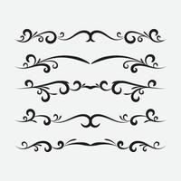 free Set of ornamental filigree flourishes and thin dividers. Classical vintage elements, vector illustration