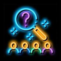 research audience question neon glow icon illustration vector