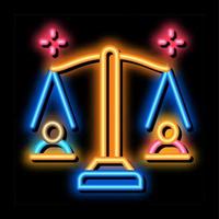 racial scales neon glow icon illustration vector