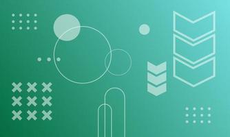 Geometric Abstract Backgrounds Design. Composition of simple geometric shapes on a green gradation background. vector