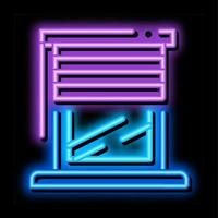 window with shutters neon glow icon illustration vector