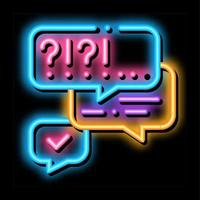 many questions and answers neon glow icon illustration vector