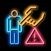 other race show hand neon glow icon illustration vector