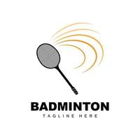 logotipo de bádminton, vector de juego deportivo con raqueta de volante, diseño de rama deportiva, icono de plantilla