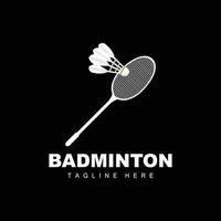 logotipo de bádminton, vector de juego deportivo con raqueta de volante, diseño de rama deportiva, icono de plantilla