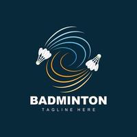 logotipo de bádminton, vector de juego deportivo con raqueta de volante, diseño de rama deportiva, icono de plantilla