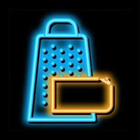 grate cheese neon glow icon illustration vector