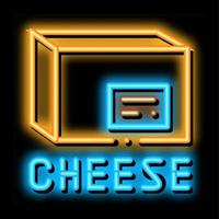 cheese bar neon glow icon illustration vector