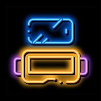 glasses for virtual reality neon glow icon illustration vector