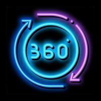 360 degree view neon glow icon illustration vector