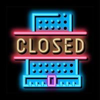 shopping center closing neon glow icon illustration vector