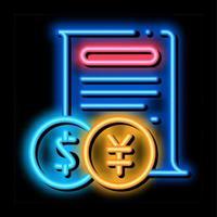 exchange rates neon glow icon illustration vector