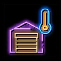 temperature measurements in garage neon glow icon illustration vector