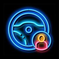 personal driver neon glow icon illustration vector