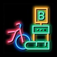 delivery point bike sharing services neon glow icon illustration vector