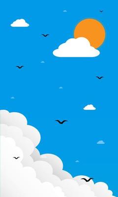 Summer day background template. Vector illustration.