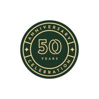 50 Years anniversary label template design vector