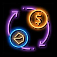 selling coal for money neon glow icon illustration vector