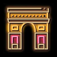 gate arch saint denis neon resplandor icono ilustración vector